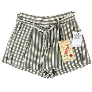NWT 1st Kiss striped belted shorts size 3